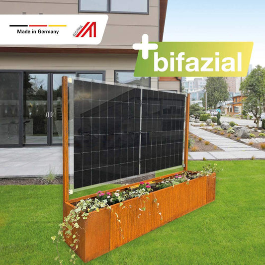 Solarpflanzkasten 420/400 Cortenstahl bifazial “Profi Line” - Oberbergs Fundgrube