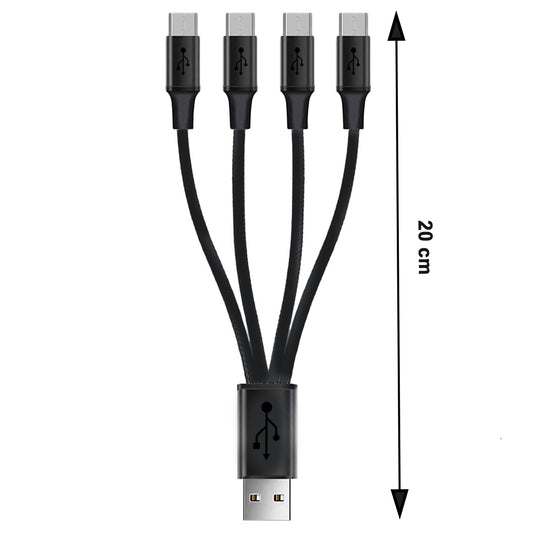 USB-Verteiler Typ-A auf 4 x Micro USB Länge: 0,2 m bis 2,1A - Oberbergs Fundgrube