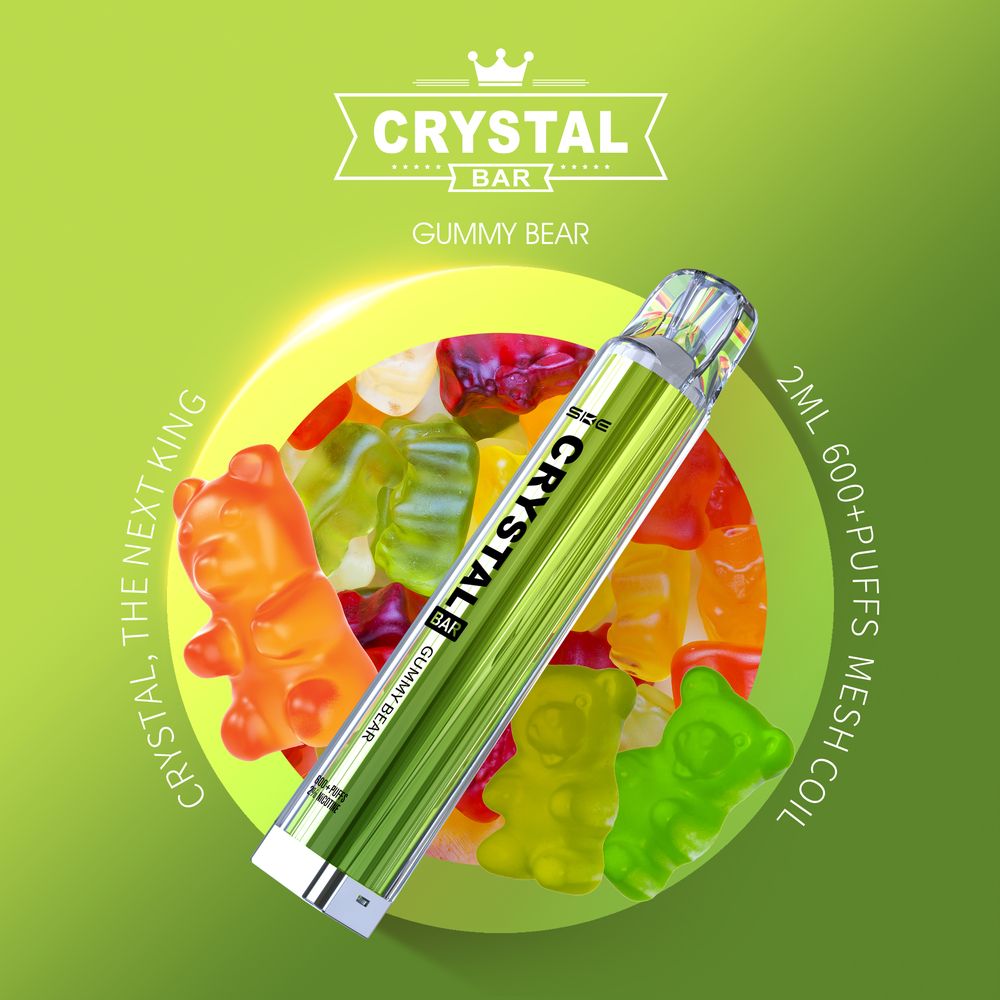 10x SKE CRYSTAL BAR 600 GUMMY BEAR 2% NIKOTIN