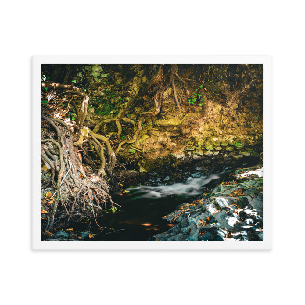 Ruine am Bachlauf - Gerahmtes Poster - Das Lädchen von Fotograf Oberberg