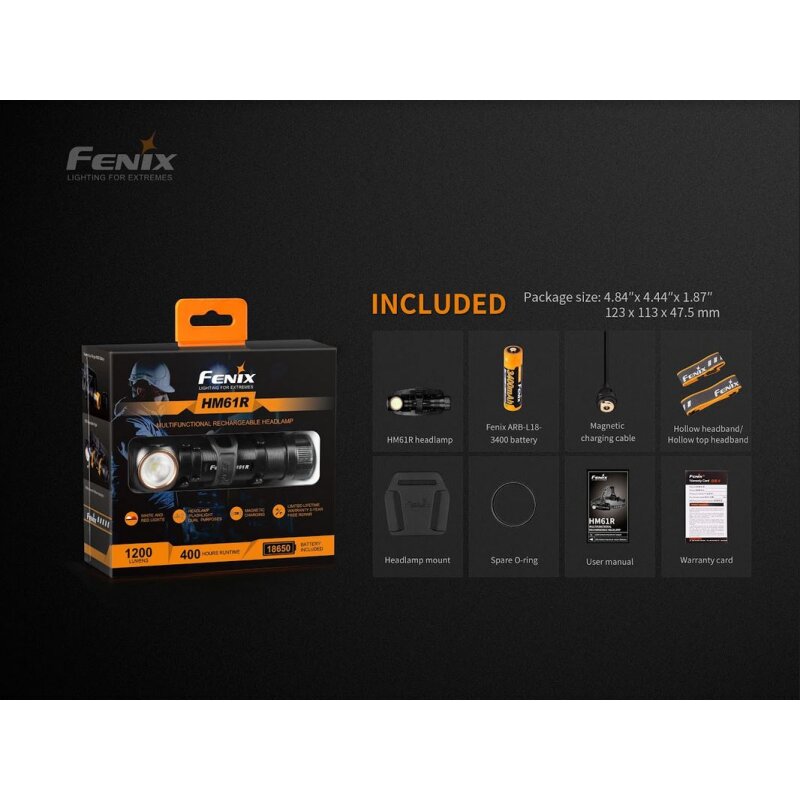 Fenix HM61R LED Stirnlampe mit LiIon Akku - Oberbergs Fundgrube