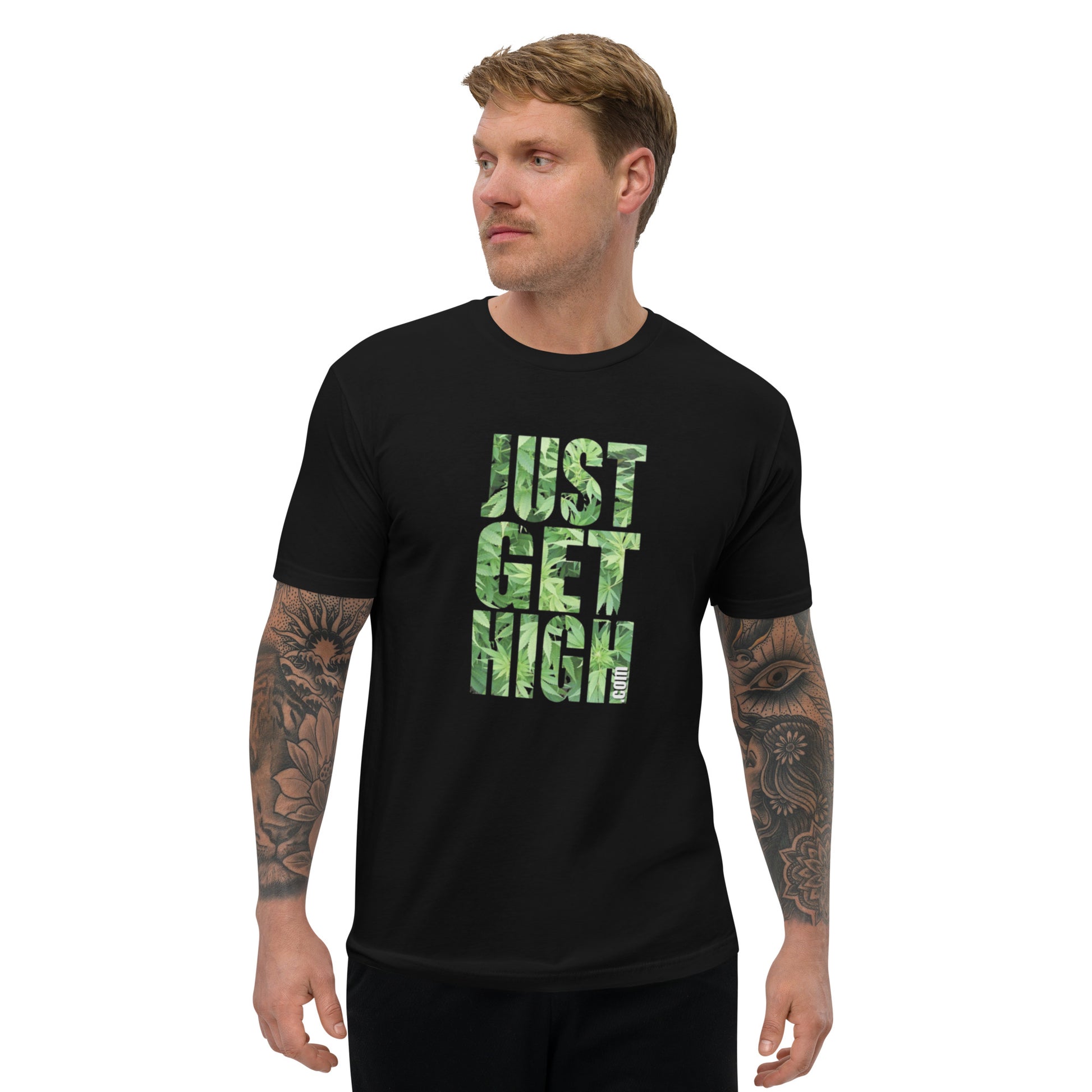 Kurzärmeliges T-Shirt - Just get High .com - Oberbergs Fundgrube