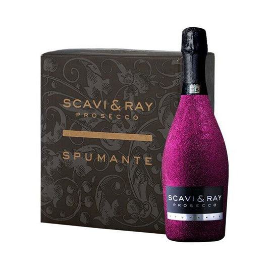 6x SCAVI & RAY Prosecco Spumante Glitzerflasche 0,75L