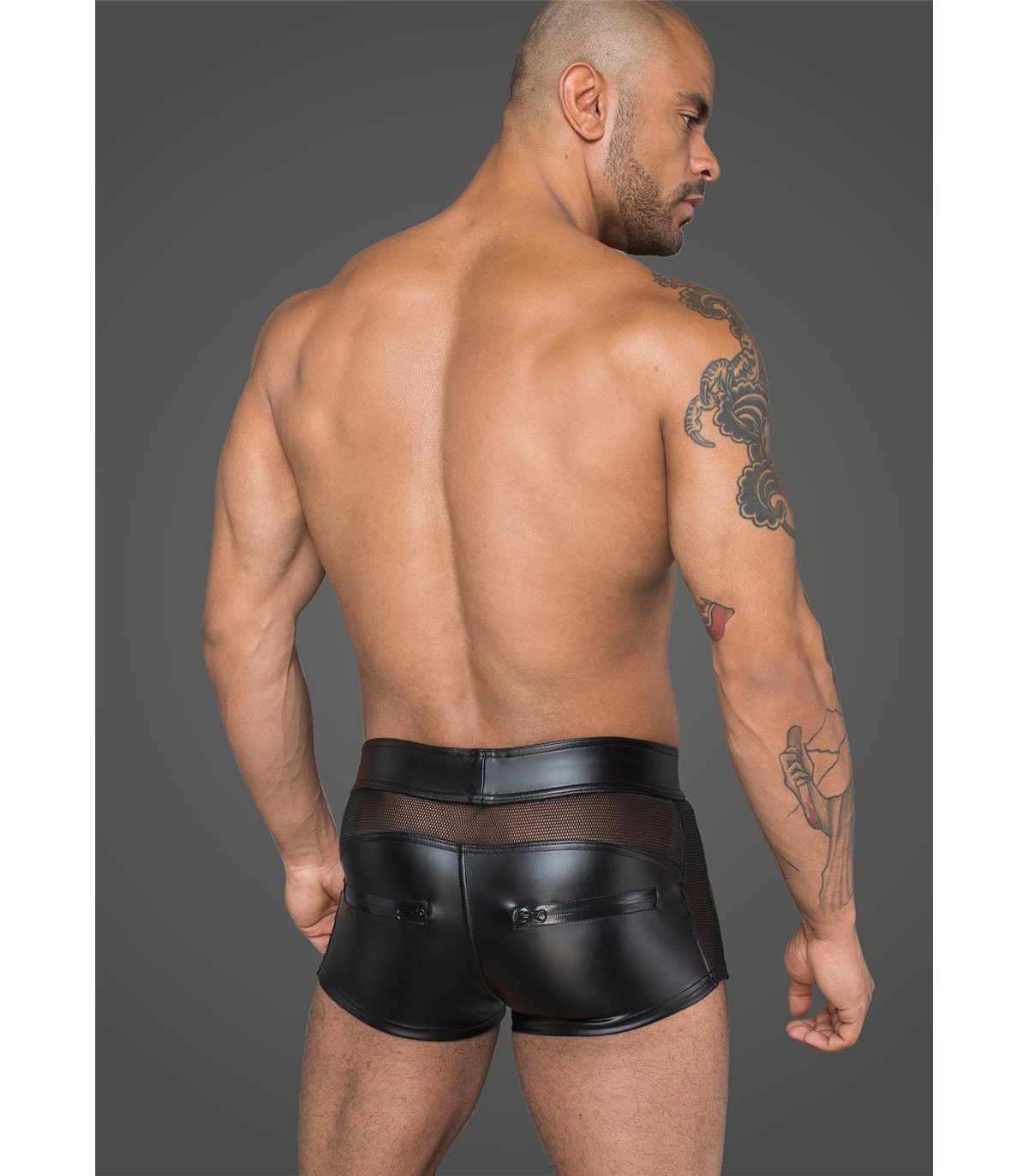 SEXY SHORTS AUS POWERWETLOOK UND 3D-NETZ SCHWARZ - Herren