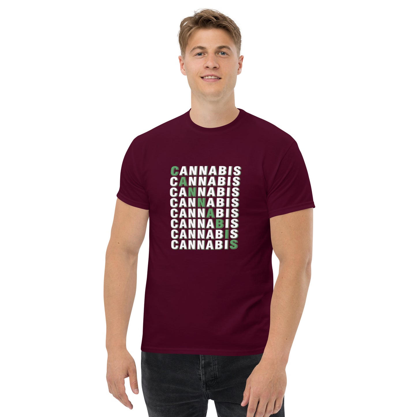 Klassisches Unisex T-Shirt - Cannabis Schriftzug