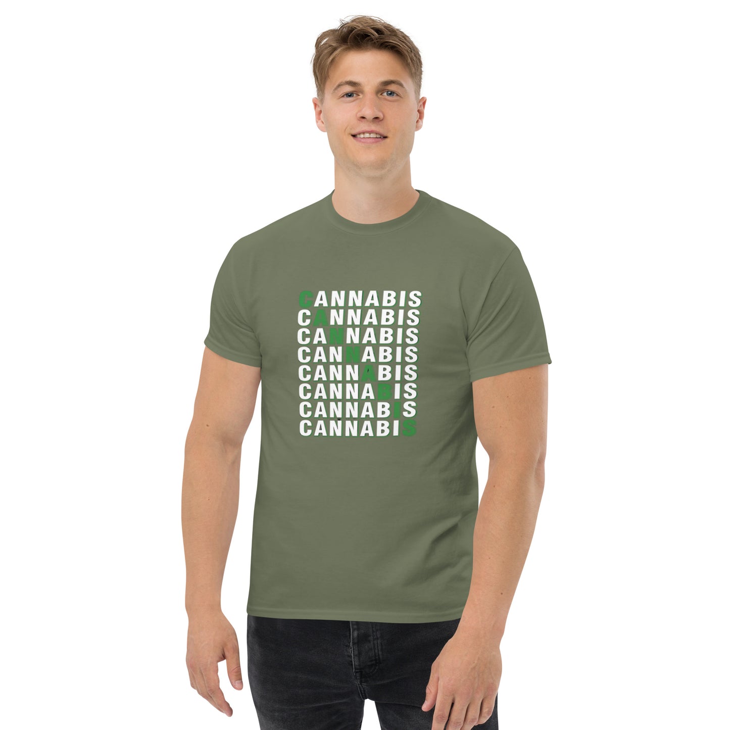 Klassisches Unisex T-Shirt - Cannabis Schriftzug