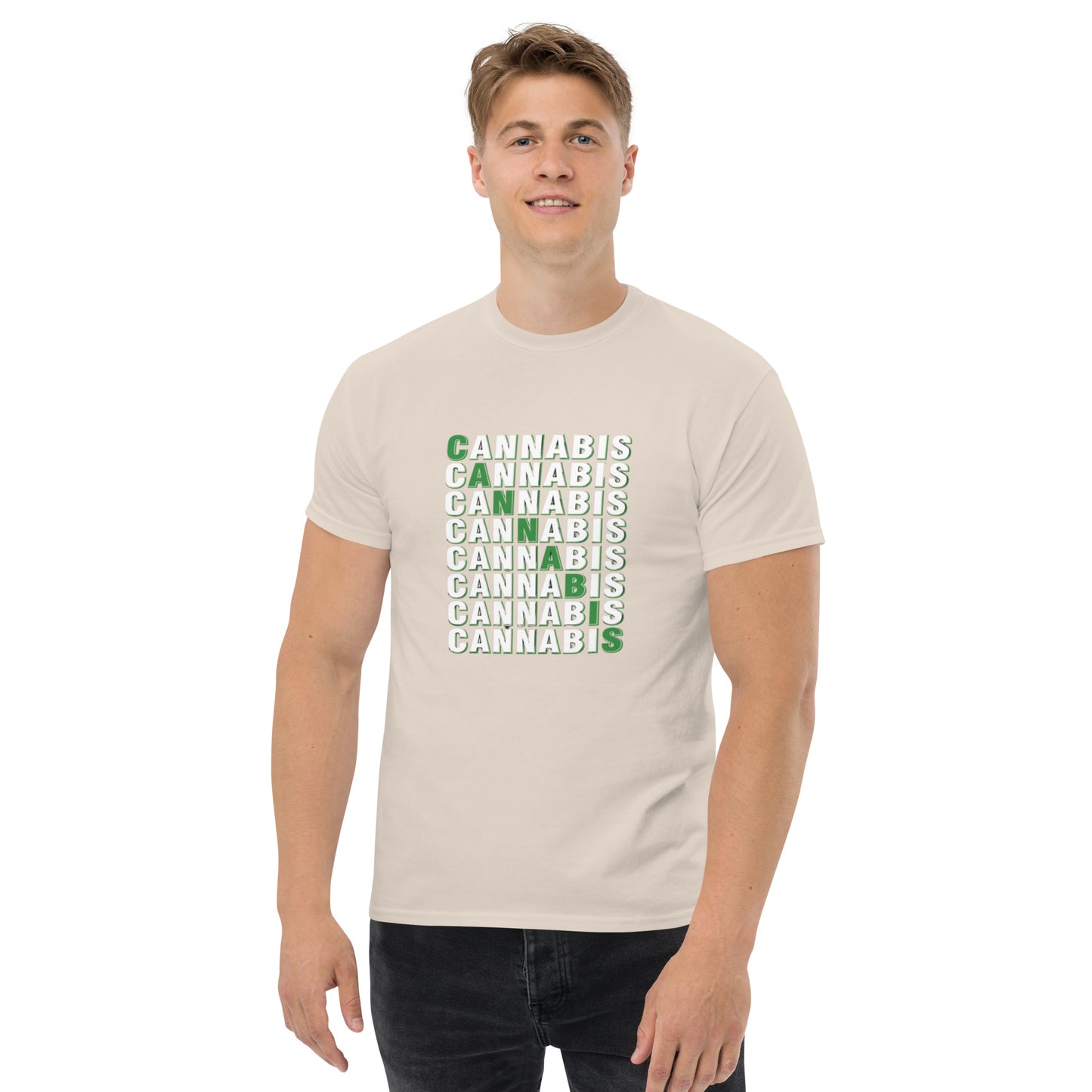 Klassisches Unisex T-Shirt - Cannabis Schriftzug